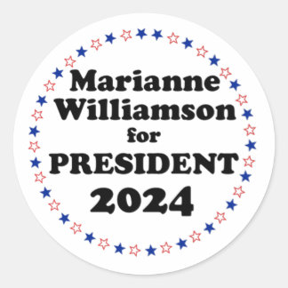 Pegatina Redonda marianne williamson para presidente 2024