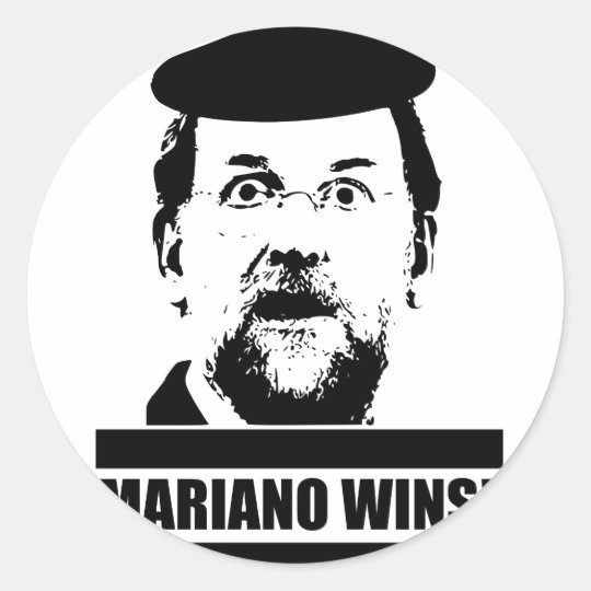 Pegatina Redonda Mariano Wins!