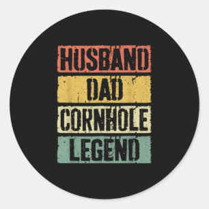 Pegatina Redonda Marido Dad Cornhole Legend