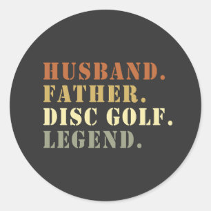 Pegatina Redonda Marido Padre Disco Leyenda Golf Frisbee Lover