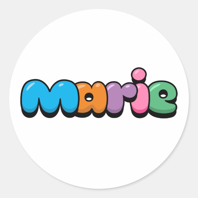 Pegatina Redonda Marie (Anverso)
