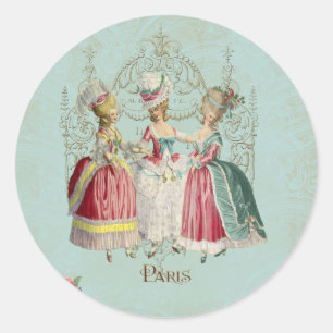 Pegatina Redonda Marie Antoinette Damas en Espera