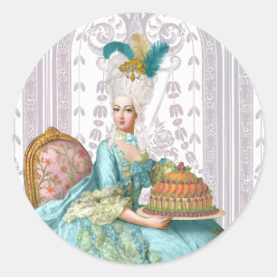 Pegatina Redonda Marie Antoinette en Aqua