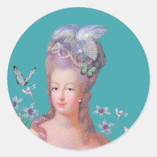 Pegatina Redonda Marie Antoinette Lets Come Cake Cumpleaños