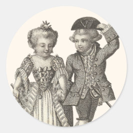 Pegatina Redonda Marie Antoinette Louis XVI Vintage Costumes