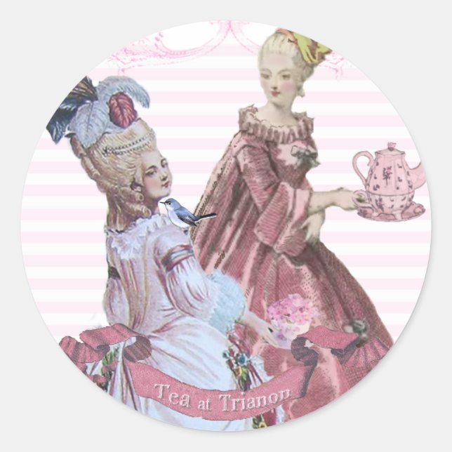 Pegatina Redonda Marie Antoinette Tea en Trianon Seals (Anverso)
