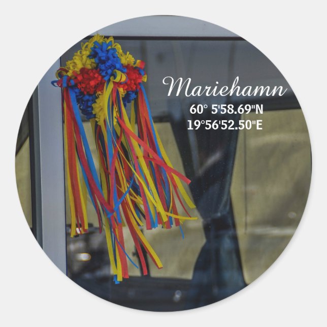 Pegatina Redonda Mariehamn, Åland (Anverso)