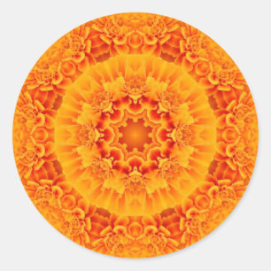 Pegatina Redonda Marigold Mandala