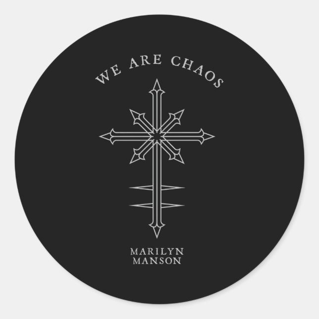 Pegatina Redonda Marilyn Son Â€"Chaos Cross (Anverso)