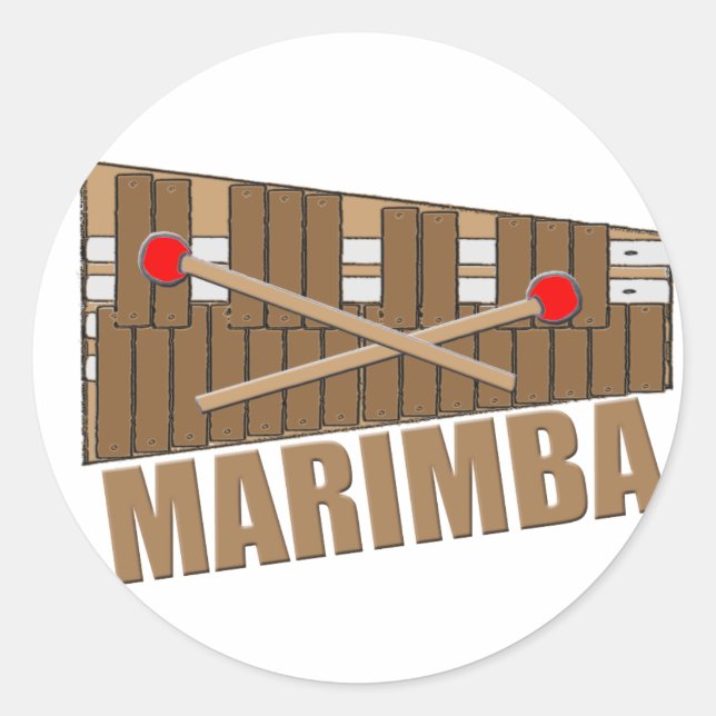 Pegatina Redonda Marimba (Anverso)