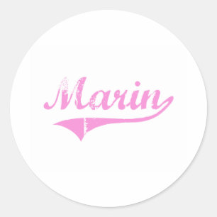 Pegatina Redonda Marin Classic Style Name