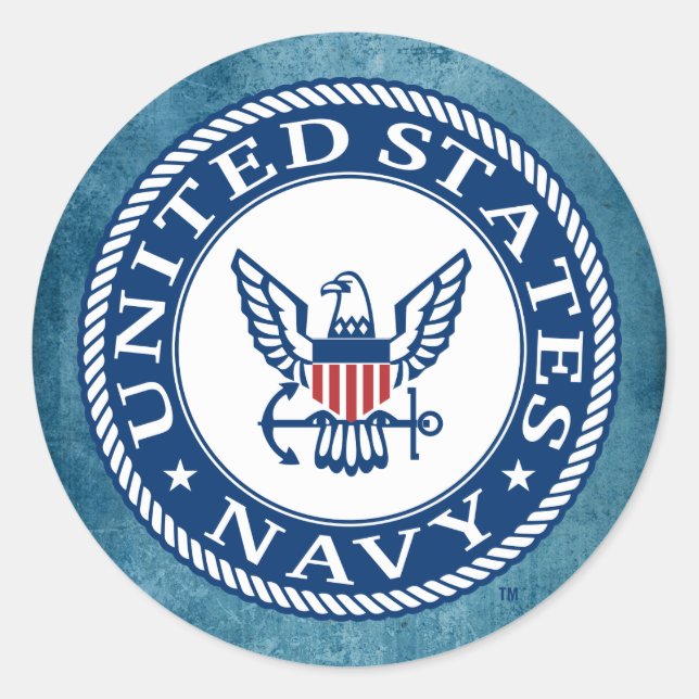Pegatina Redonda Marina de Estados Unidos | Alteración naval Emblem (Anverso)