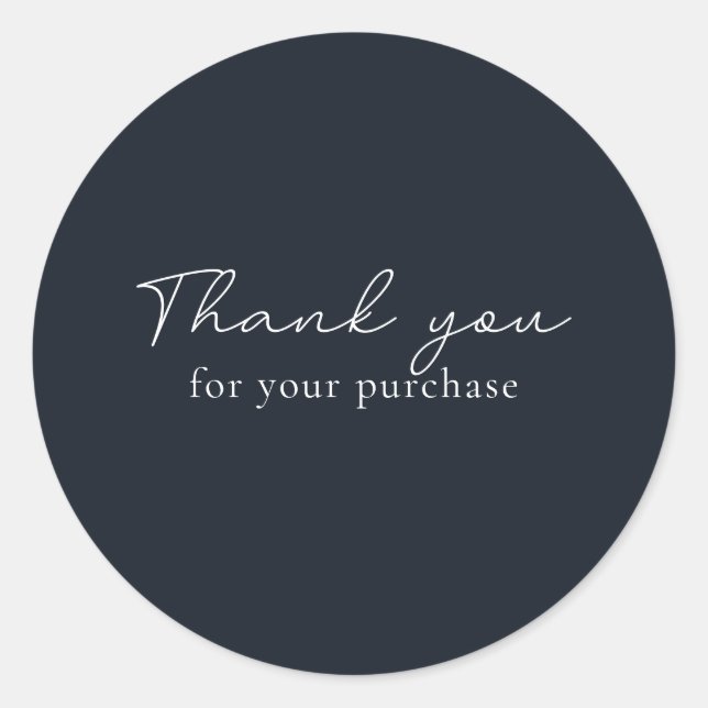 Pegatina Redonda Marina Profunda Gracias por tu compra (Anverso)