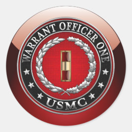 Pegatina Redonda Marines Estadounidenses: Oficial de Orden 1 (USMC 