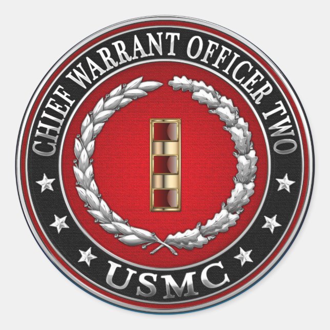 Pegatina Redonda Marines Estadounidenses: Orden Principal Dos (USMC (Anverso)