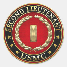 Pegatina Redonda Marines Estadounidenses: Segundo Teniente (USMC 2n