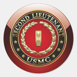 Pegatina Redonda Marines Estadounidenses: Segundo Teniente (USMC 2n