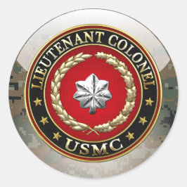 Pegatina Redonda Marines Estadounidenses: Teniente Coronel (USMC Lt