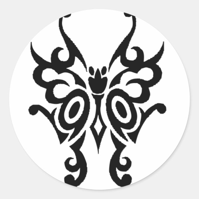 Pegatina Redonda Mariposa (Anverso)