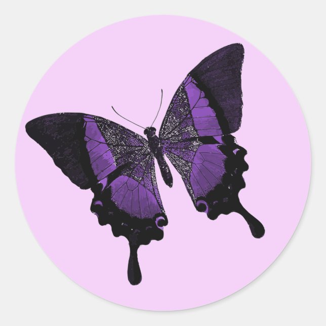 Pegatina Redonda Mariposa (Anverso)