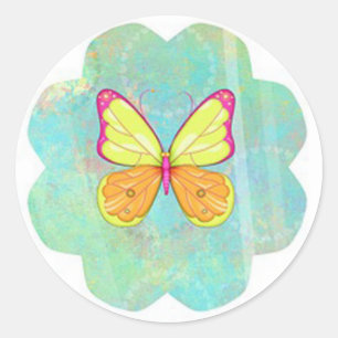 Pegatina Redonda Mariposa