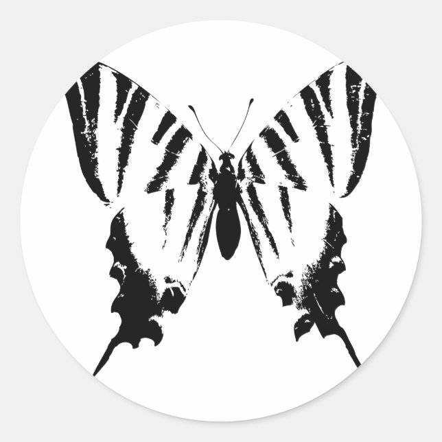 Pegatina Redonda Mariposa (Anverso)