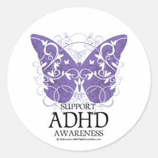 Pegatina Redonda Mariposa ADHD
