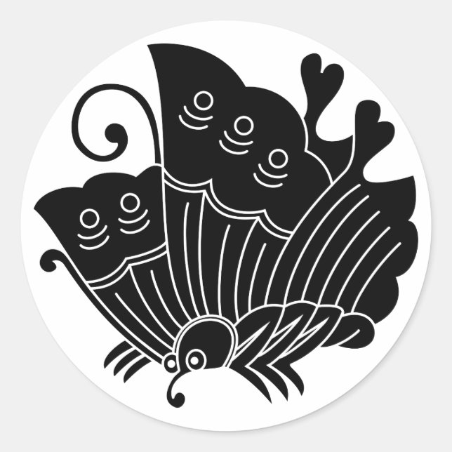 Pegatina Redonda Mariposa Ageha (Anverso)