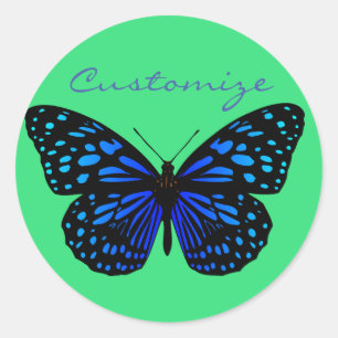 Pegatina Redonda Mariposa azul Thunder_Cove