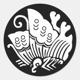 Pegatina Redonda Mariposa casera japonesa