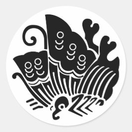 Pegatina Redonda Mariposa casera japonesa