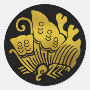 Pegatina Redonda Mariposa casera japonesa