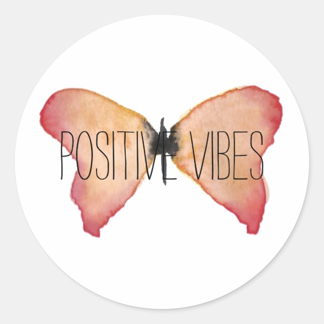 Pegatina Redonda Mariposa de melocotón (Anverso)