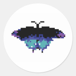 Pegatina Redonda Mariposa de píxel