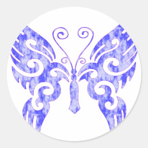 Pegatina Redonda Mariposa de tatuaje tribal
