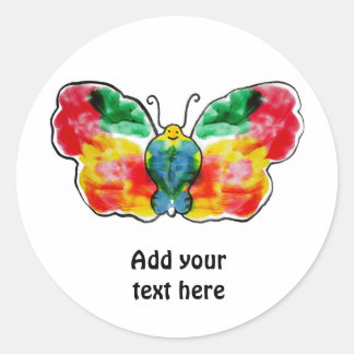 Pegatina Redonda Mariposa - diseño de plantillas de paisaje