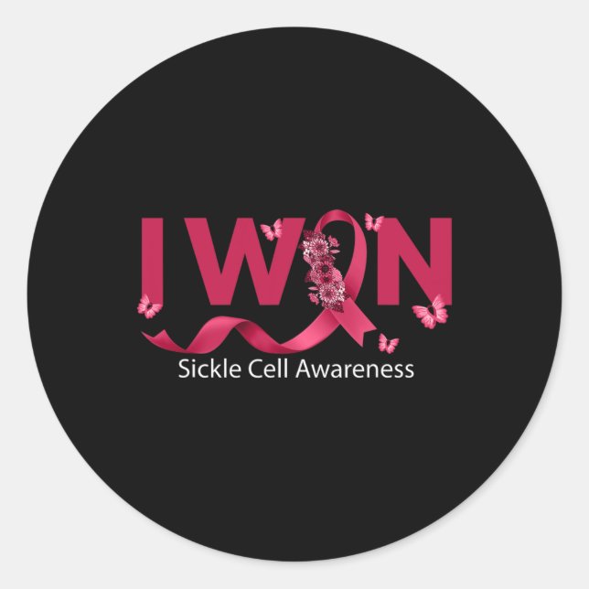 Pegatina Redonda Mariposa: gané el premio de la célula de calcio de (Anverso)