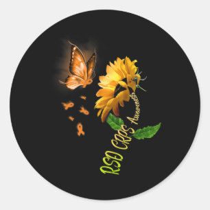 Pegatina Redonda Mariposa Girasol RSD Conciencia 1