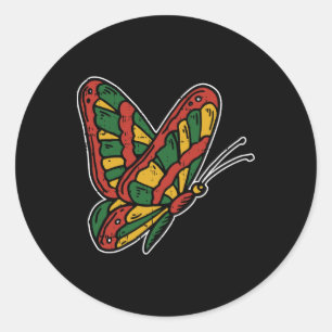 Pegatina Redonda Mariposa Junetdecilla Blm Black History African Am