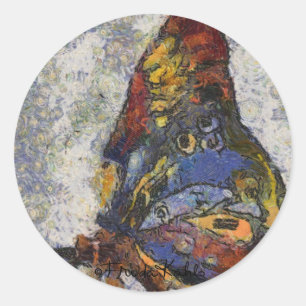 Pegatina Redonda Mariposa Monet de Frida Kahlo inspirado