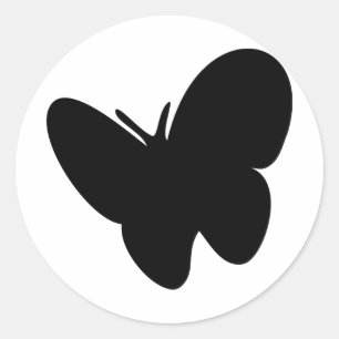 Pegatina Redonda mariposa negra - mariposas