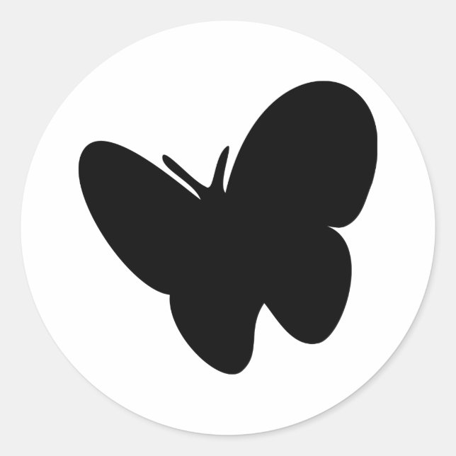 Pegatina Redonda mariposa negra - mariposas (Anverso)