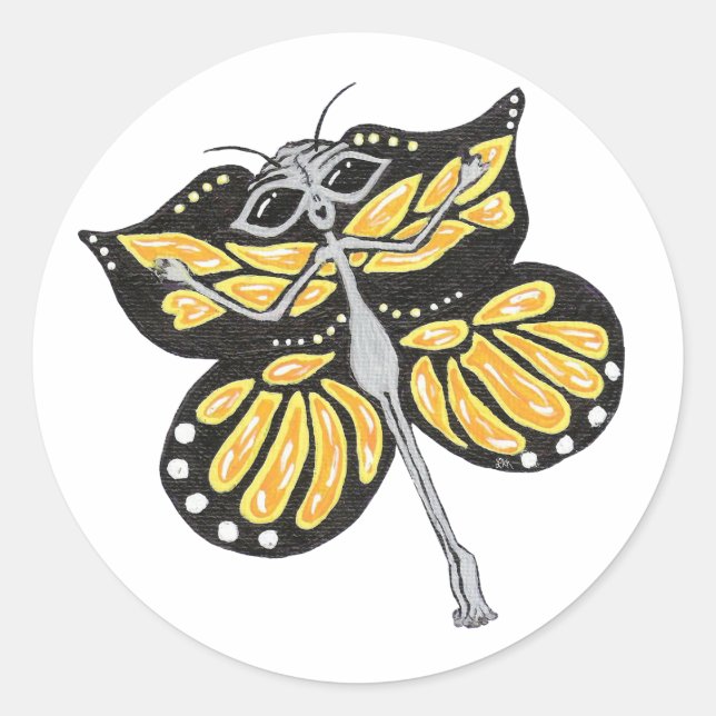 Pegatina Redonda Mariposa Pegatinas Alien (Anverso)