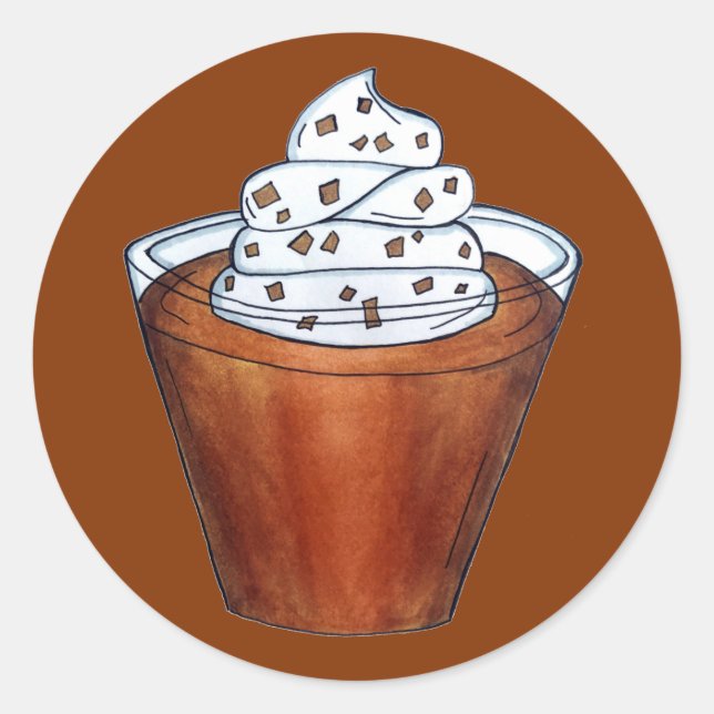 Pegatina Redonda Mariposa pudding Crema batida Comida del Sur (Anverso)