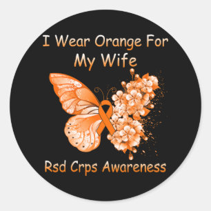 Pegatina Redonda Mariposa Que Uso Naranja Para Mi Esposa Rsd Crps C