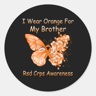 Pegatina Redonda Mariposa Que Uso Naranja Para Mi Hermano Rsd Crps 