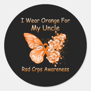 Pegatina Redonda Mariposa Que Uso Naranja Para Mi Tío Rsd Crps Awar
