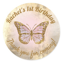 Mariposa rosa gracias por venir