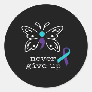 Pegatina Redonda Mariposa Semicolon Regalo Awaren de Prevención del