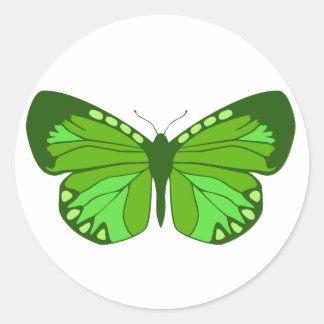 Pegatina Redonda Mariposa Verde